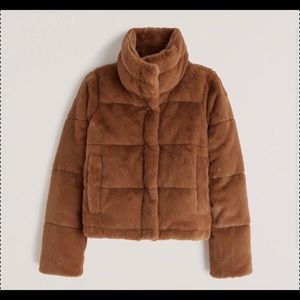 A&F Mini Puffer - color Brown; size Small